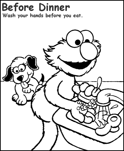 Hand Washing Coloring Pages Page | Coloring pages, Sesame street ...