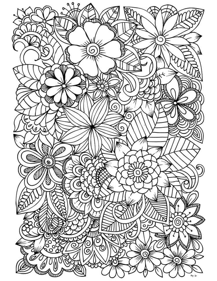 Pretty Flowers Coloring Pages - Coloring Home