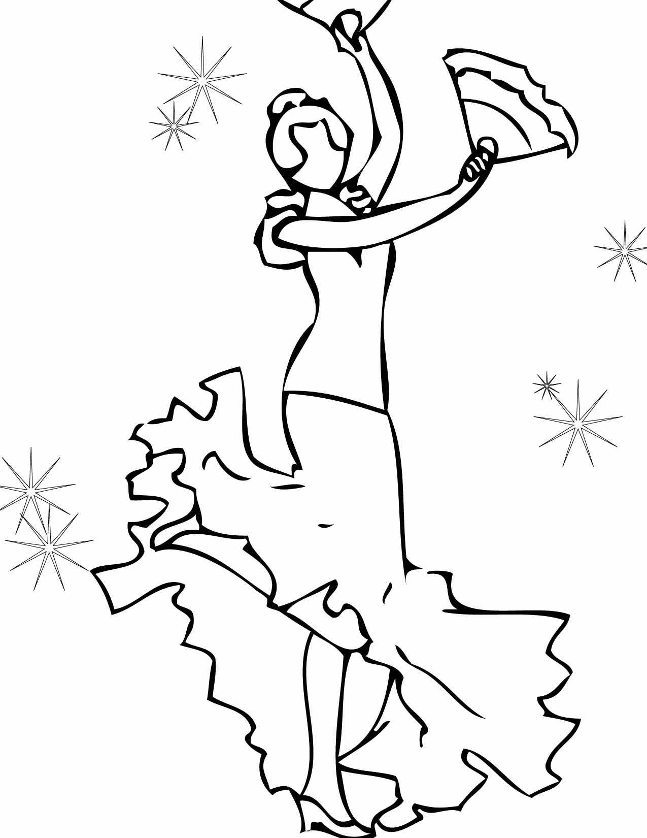 Flamenco Dancer Coloring Pages - Coloring Page