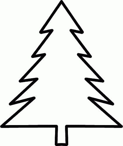 Evergreen Tree Line Drawing Sketch Coloring Page