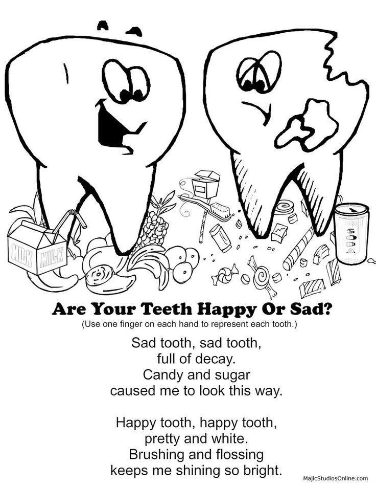 Tooth Brushing Color Pages - Coloring Page