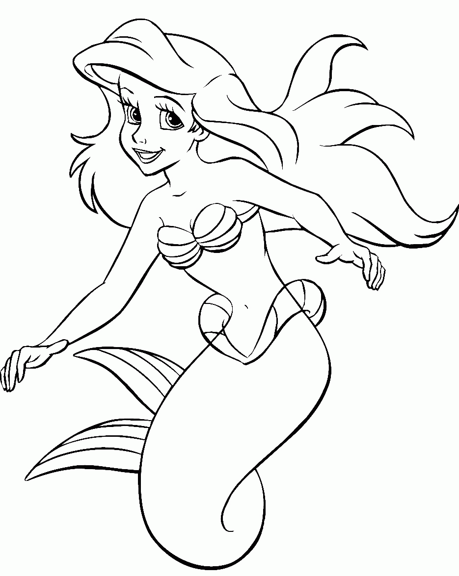 Little Mermaid Coloring Pages | Forcoloringpages.com