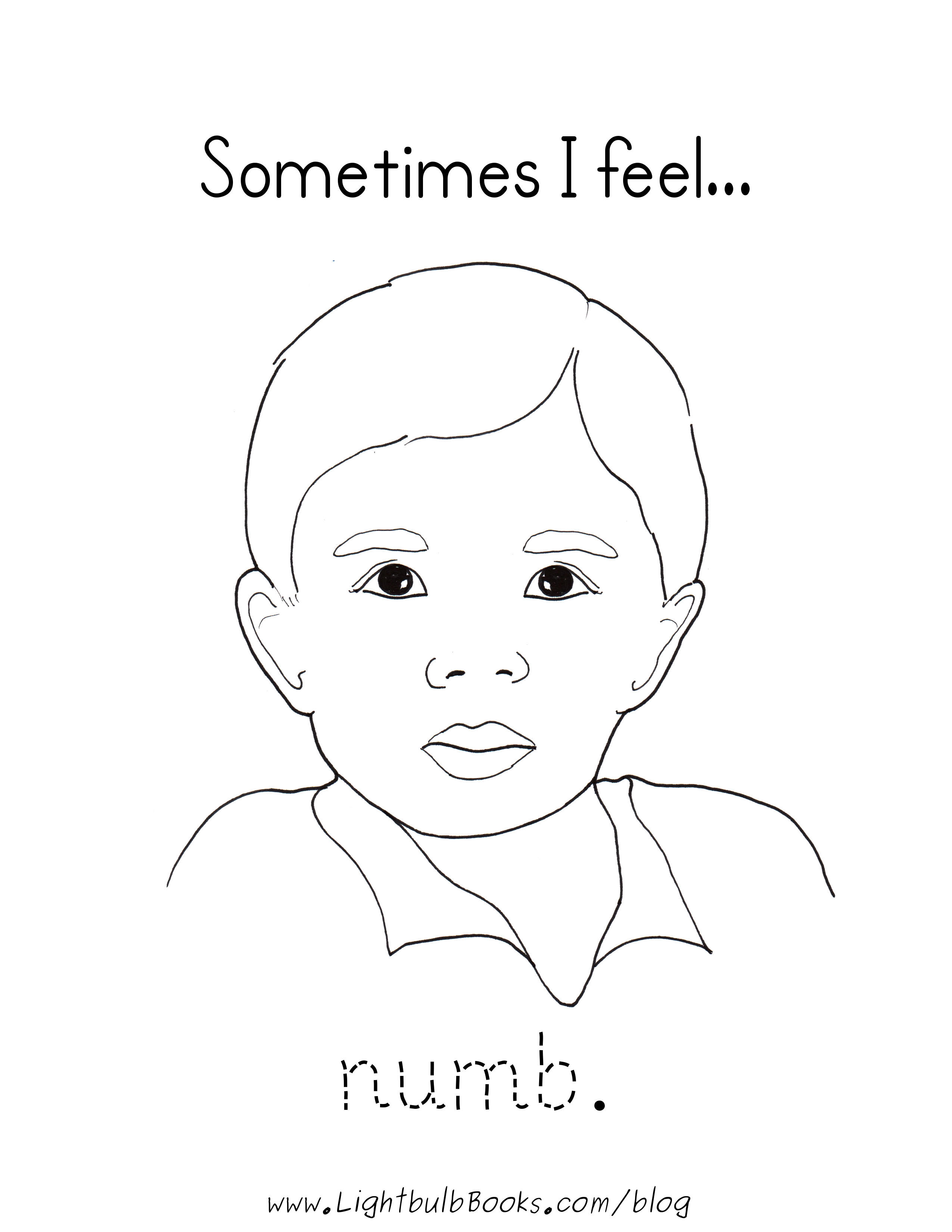 Numb - Feelings Coloring Pages