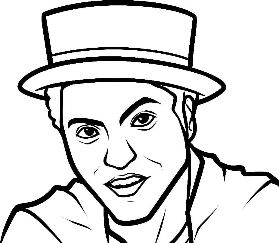 Bruno Mars 5 Coloring Page - Free Printable Coloring Pages for Kids