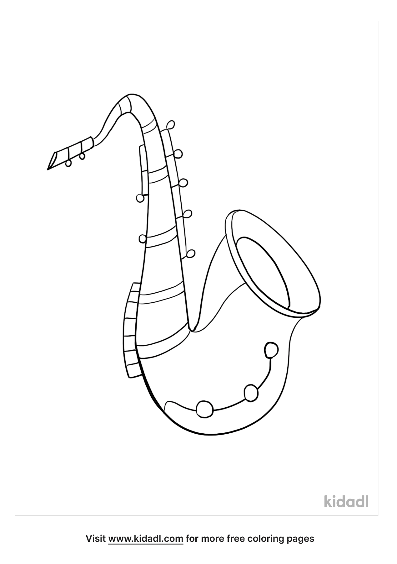 Saxophone Coloring Pages | Free Music Coloring Pages | Kidadl