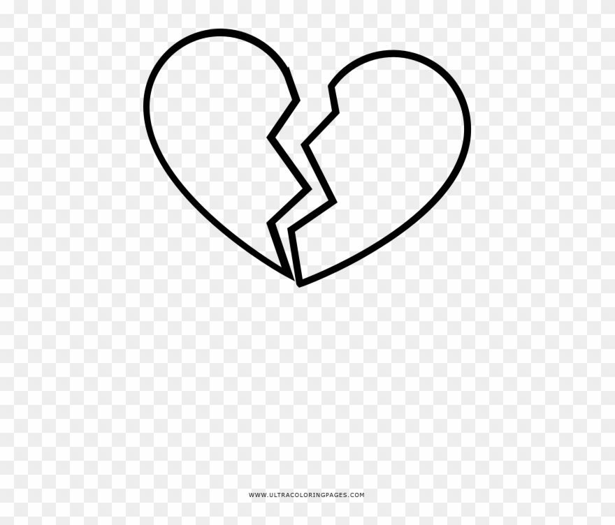 Broken Heart Coloring Page - Heart Clipart (#4451931) - PinClipart
