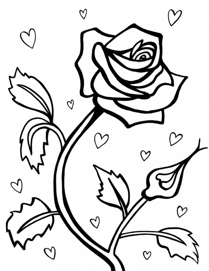 Free Printable Roses Coloring Pages For Kids | Heart coloring pages,  Printable flower coloring pages, Cross coloring page
