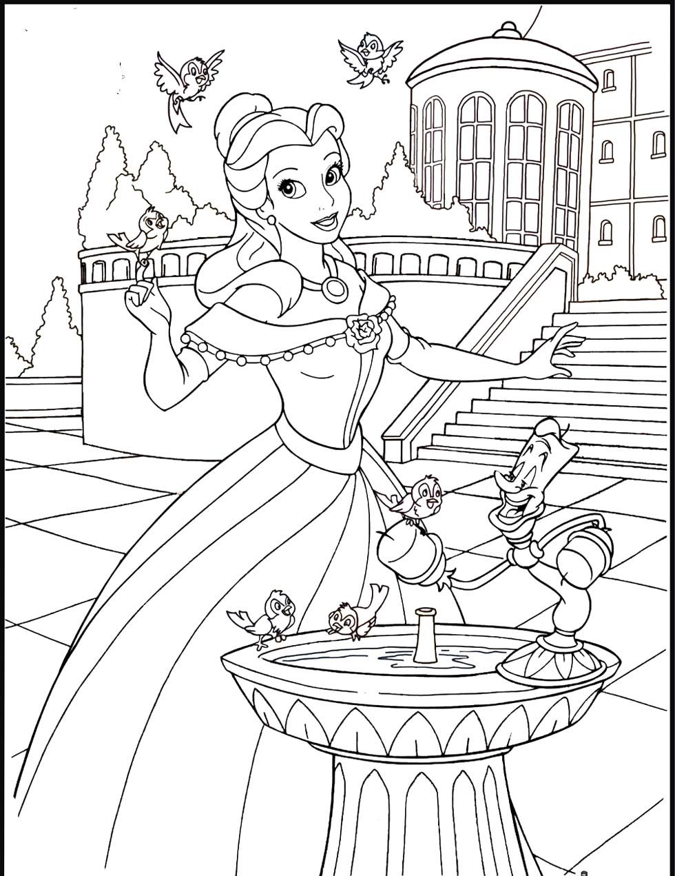 Disney Princess Coloring Pages Belle | Coloring Online