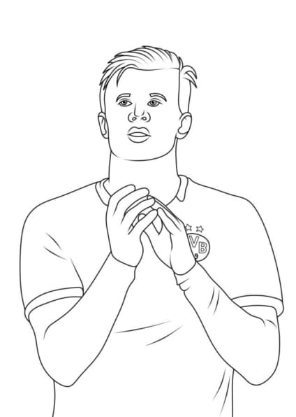 Erling Haaland Coloring pages - Famous soccer player