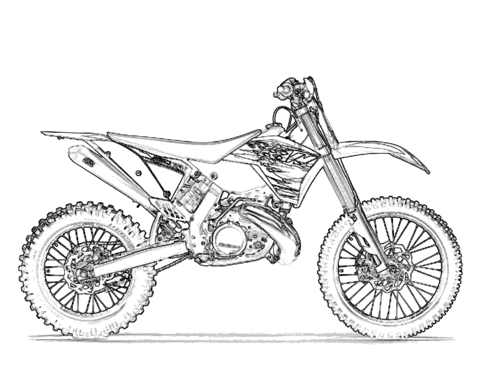 Motocross coloring book for kids to print and online