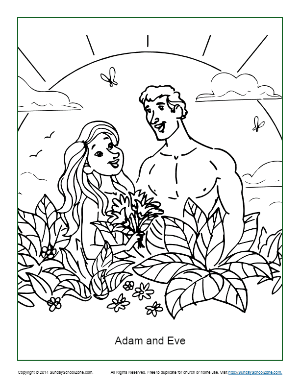 Adam And Eve Coloring Page - Coloring Home