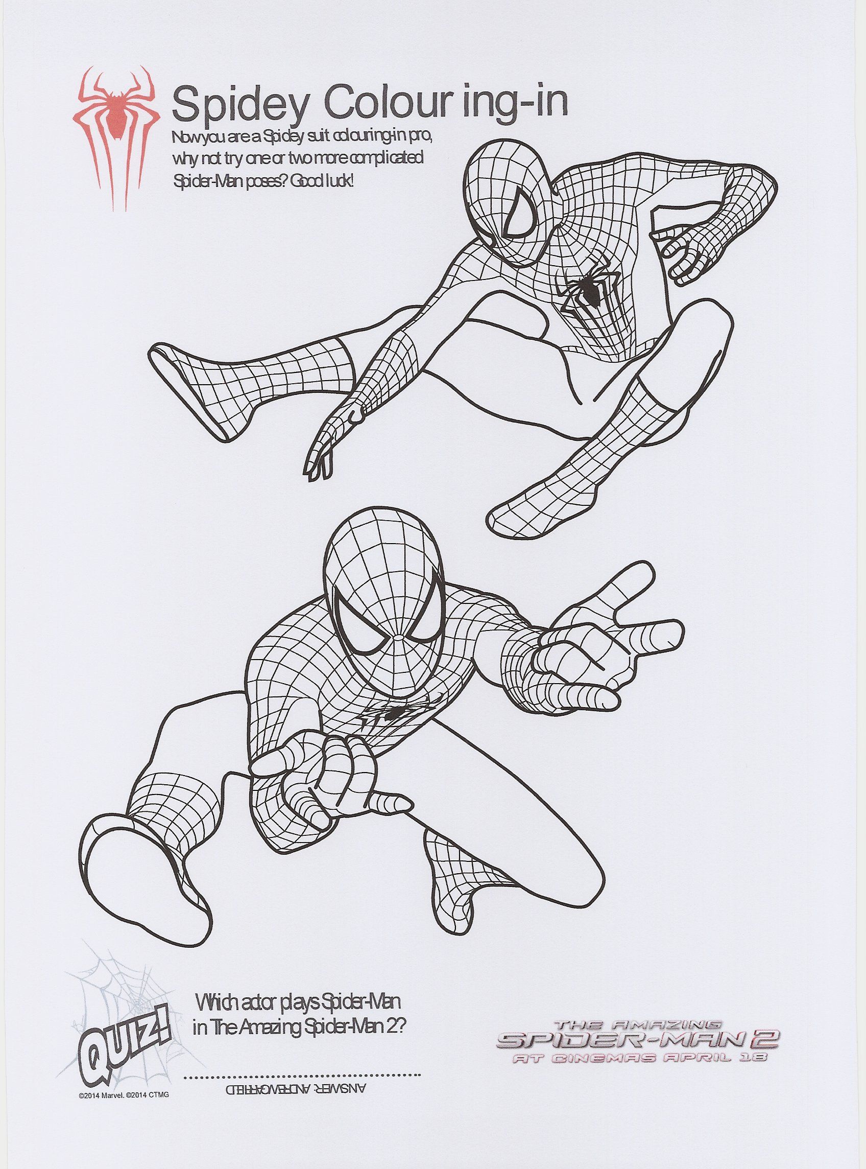 The Amazing Spider Man 2 Coloring Pages Online - Coloring