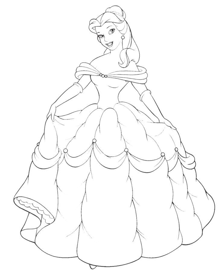Ariel Ball Gown Coloring Pages - Coloring Pages For All Ages