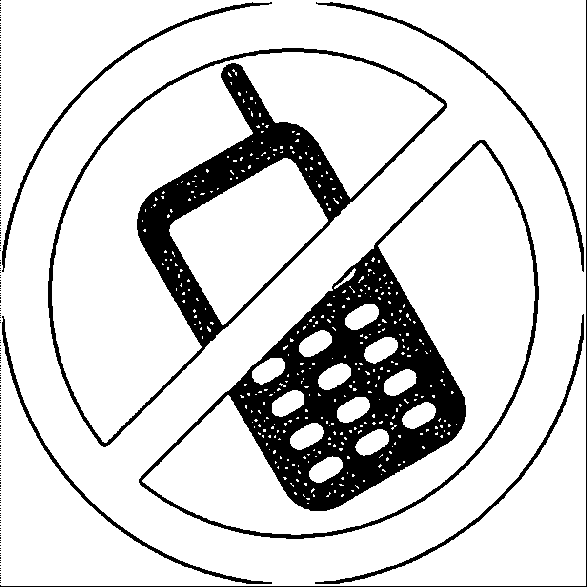 Any No Cell Phones Allowed Clip Coloring Page | Wecoloringpage