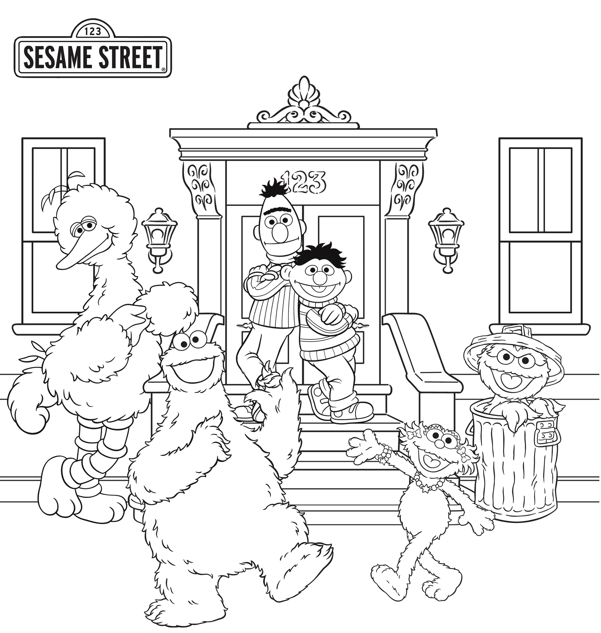 sesame street coloring pages to print coloringstar