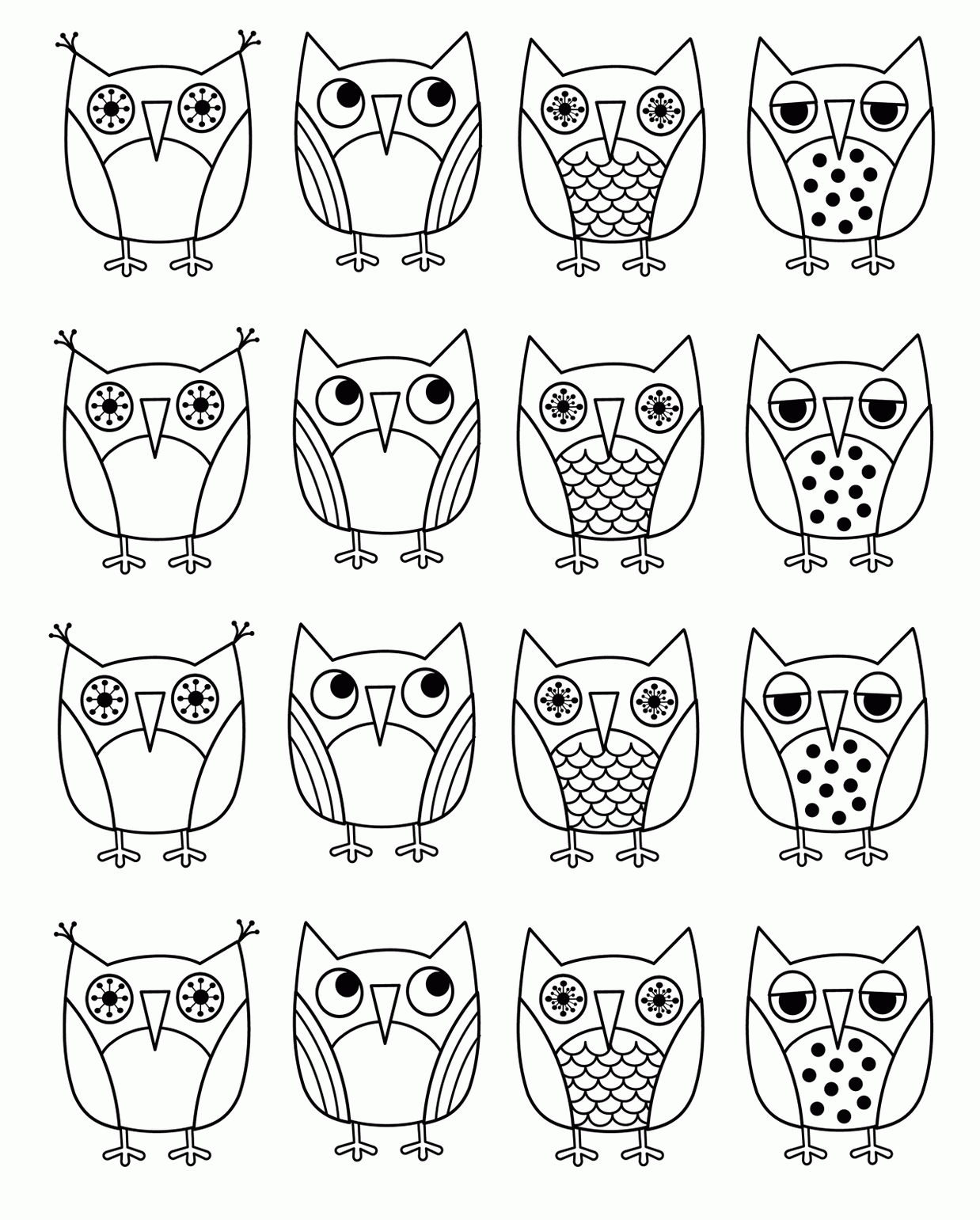 Shape Cartoon Owl Coloring Page Free Printable Coloring Pages ...