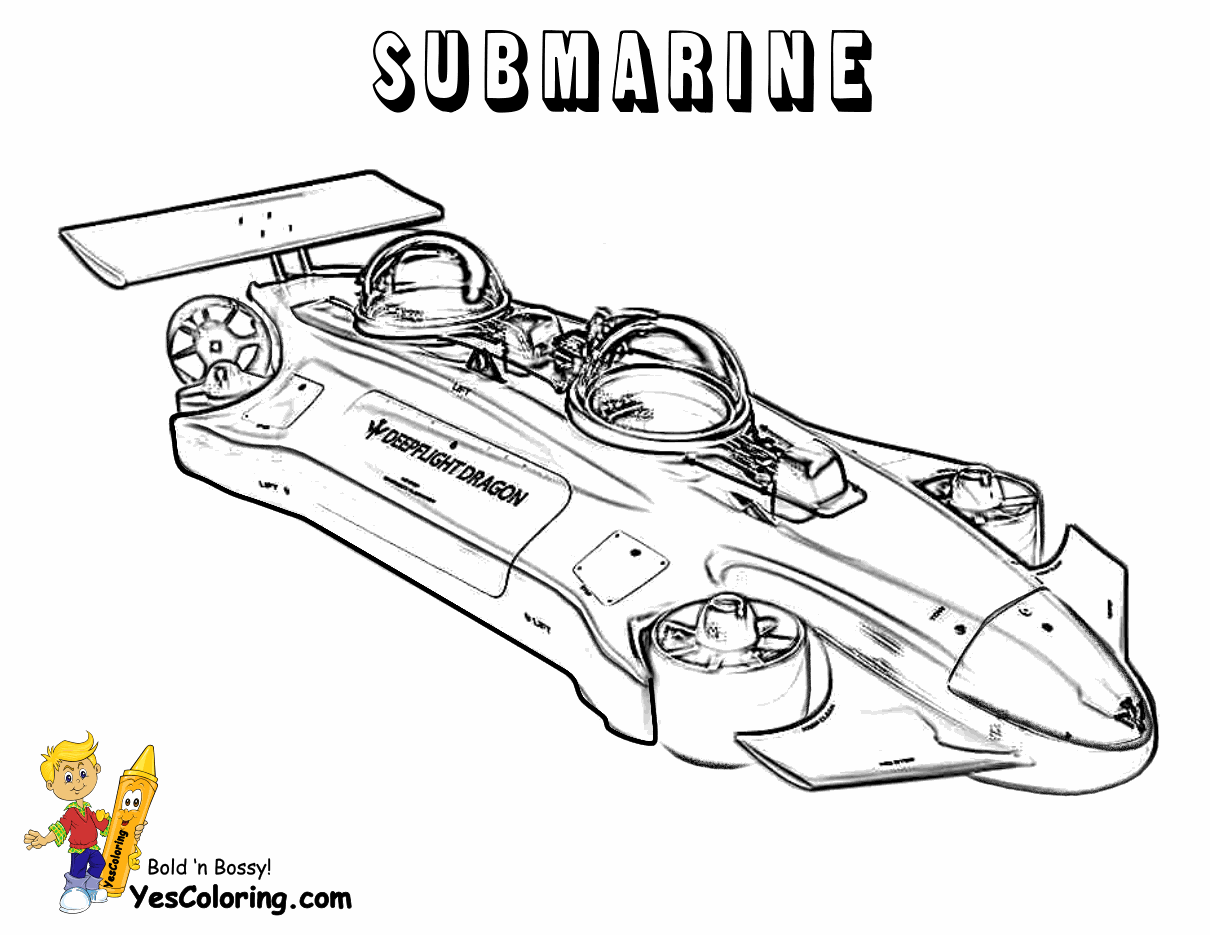 Full Force Submarine Coloring Pages | Free| Submarine Pictures ...