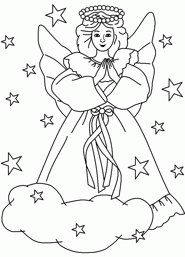 Christmas Angels Coloring Page Coloring Home