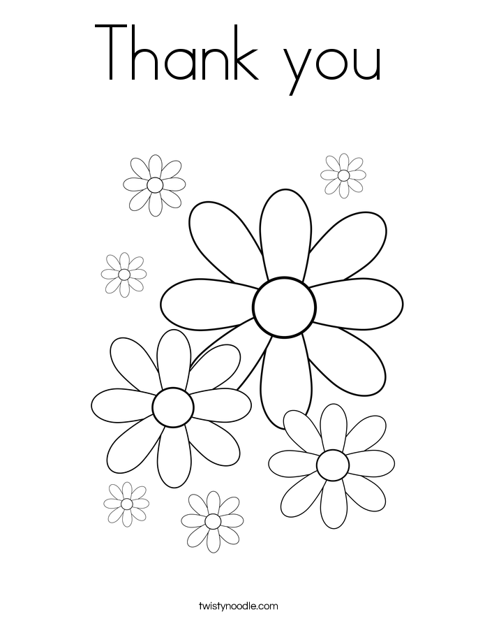 Thank You Coloring Page For Kids