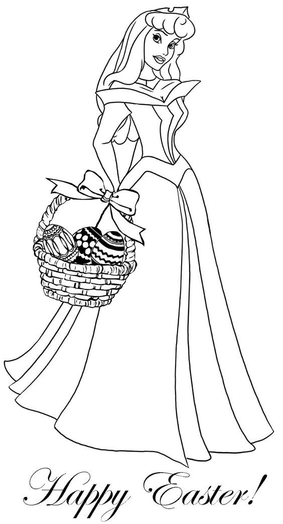 PRINCESS COLORING PAGES - Easter theme coloring page | Free ...