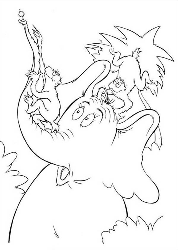 Horton, : The Wickershams Try to Take Flower from Horton Hears a Who Coloring Page
