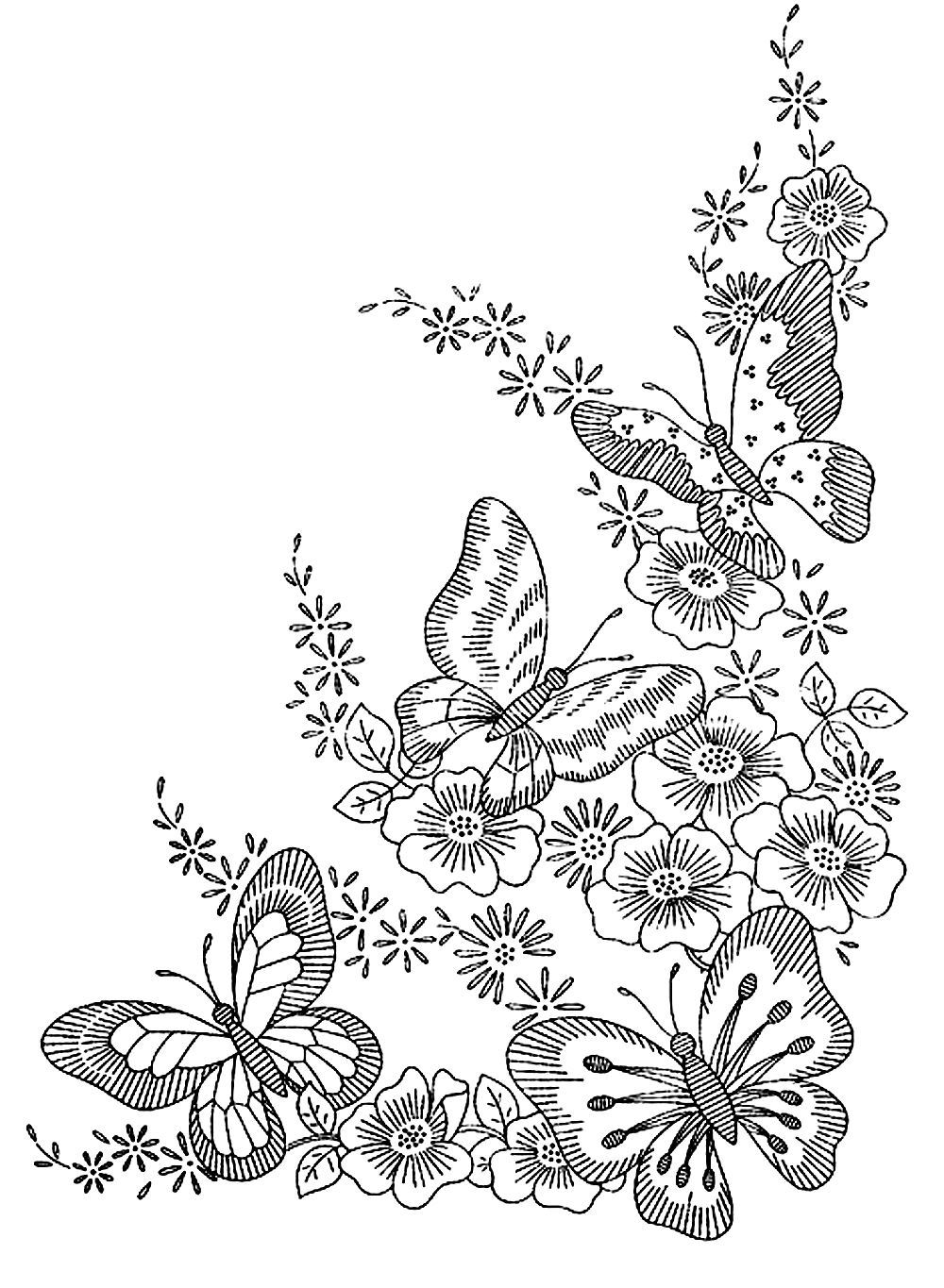 Difficult Flower Coloring Pages at GetDrawings.com | Free ...