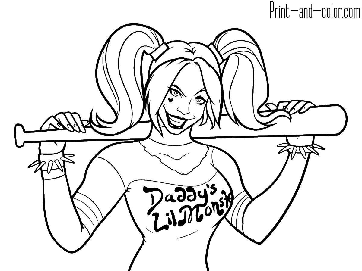 Coloring Pages : Free Harley Quinn Coloring Pages For Kids ...