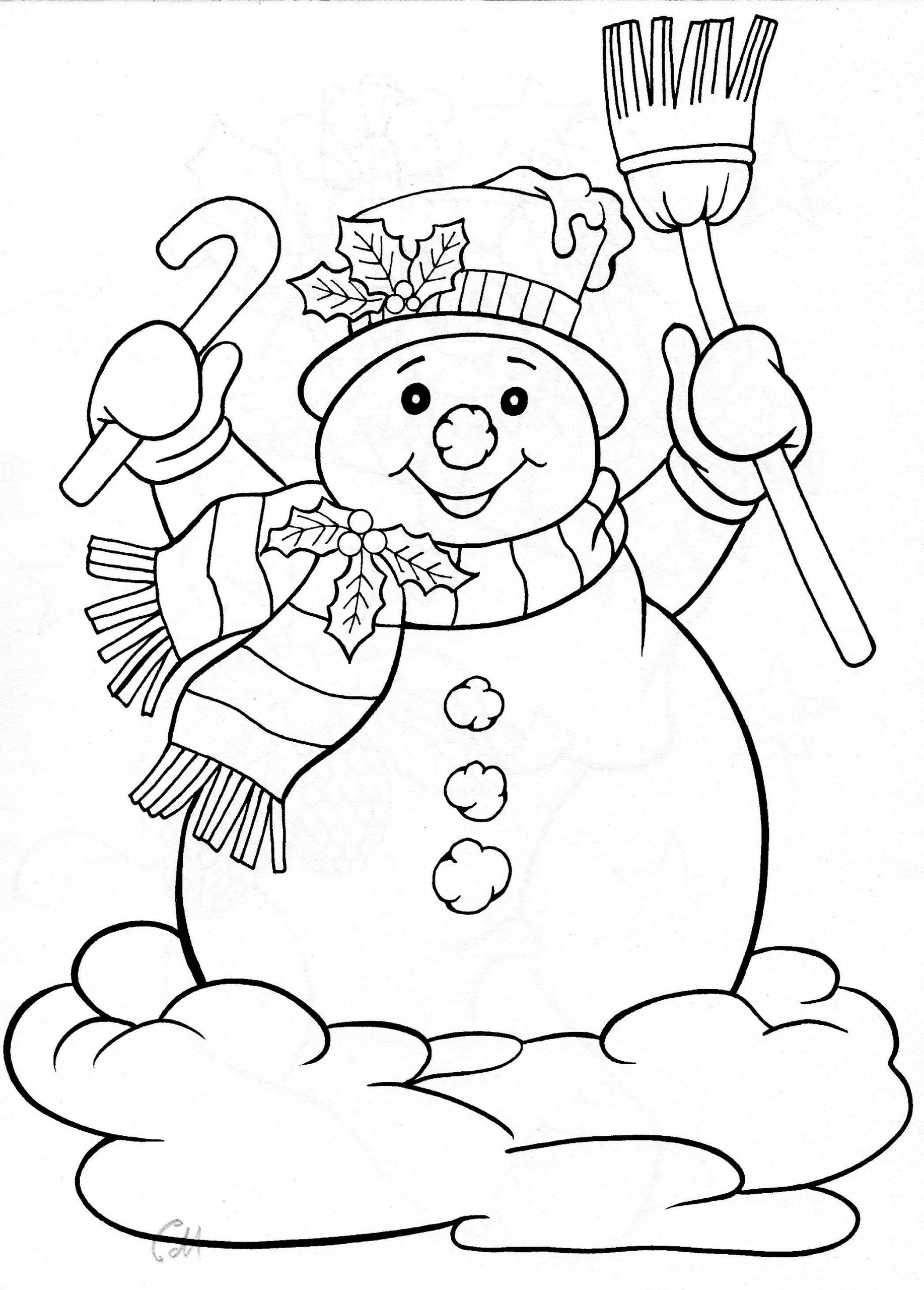 Coloring Pages : Holiday Coloring Pages Snowman Happy ...