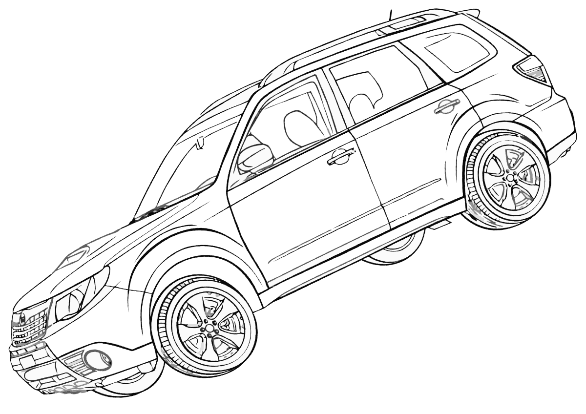 Subaru Rally Car Coloring Page