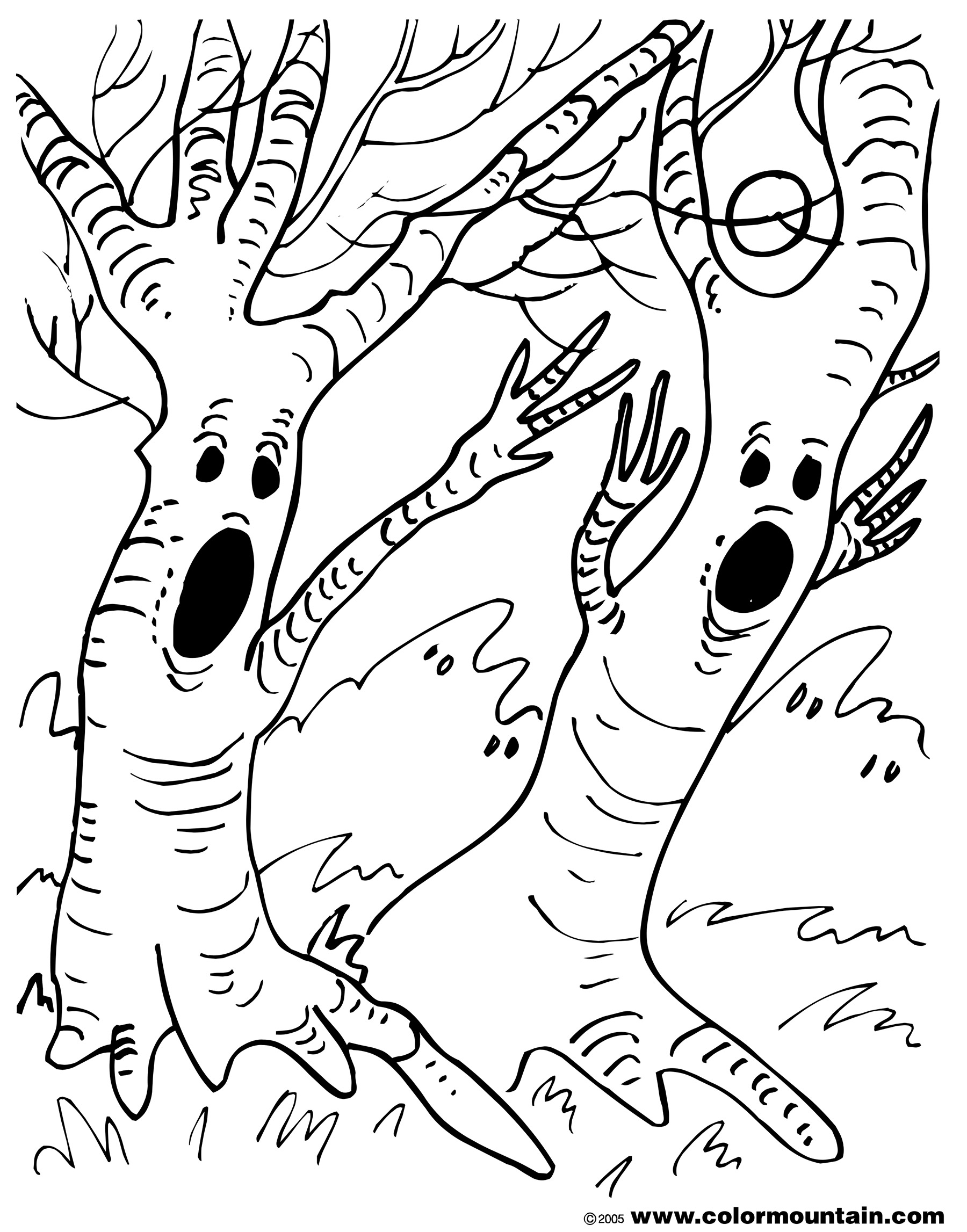 Spooky Tree Coloring Page - Create A Printout Or Activity