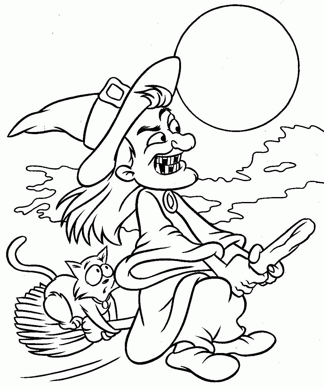 Halloween Witches Coloring Pages : Witch Halloween Free Color ...