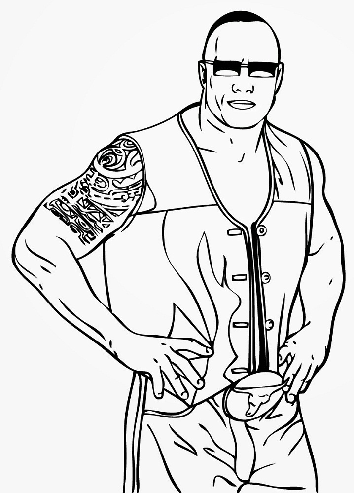 Awesome Dwayne Johnson Coloring Page - Free Printable Coloring Pages for  Kids