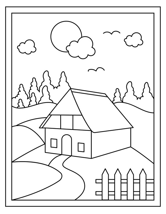 16 Printable Farmhouse Coloring Pages - Etsy