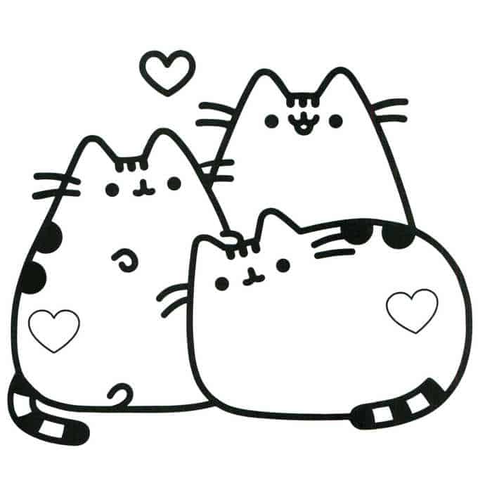 Easy Pusheen Cat Coloring Pages