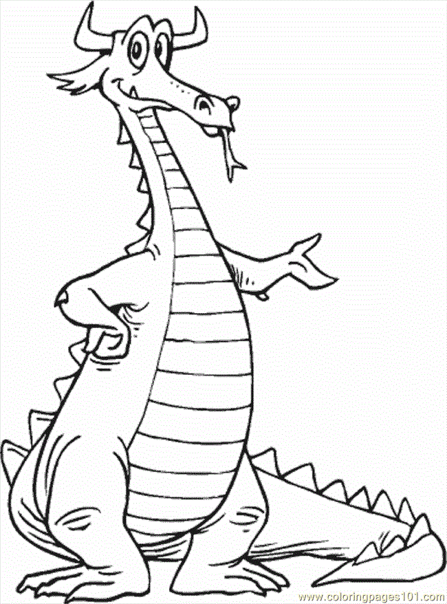 Dragon Cartoon Coloring Page - Free