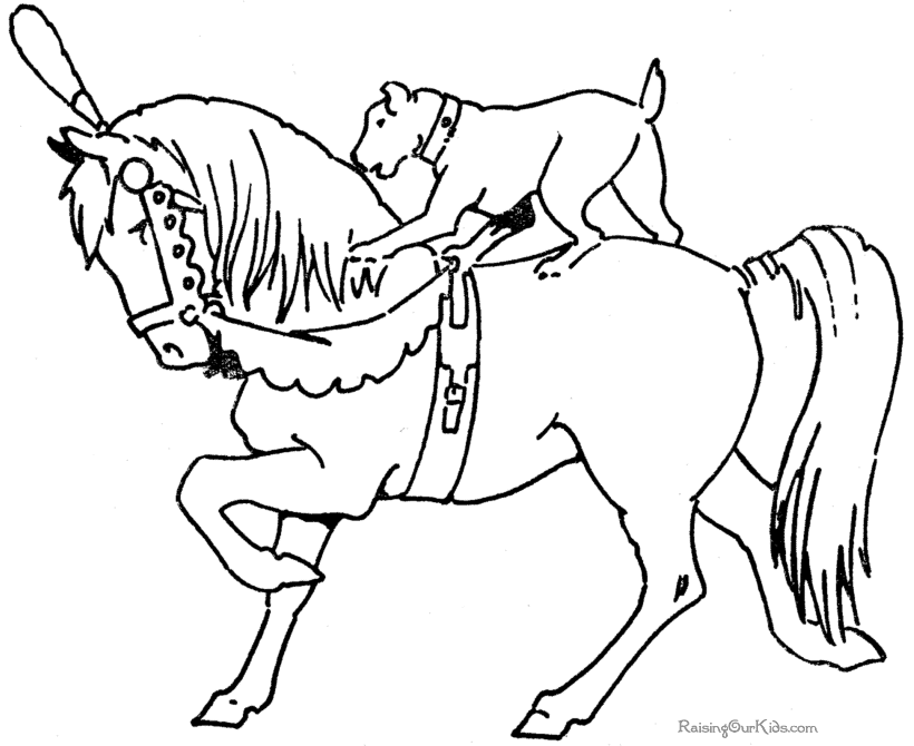 Free printable horses coloring pages 019