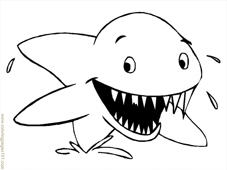 Coloring Pages Sharks (Fish > Shark) - free printable coloring 