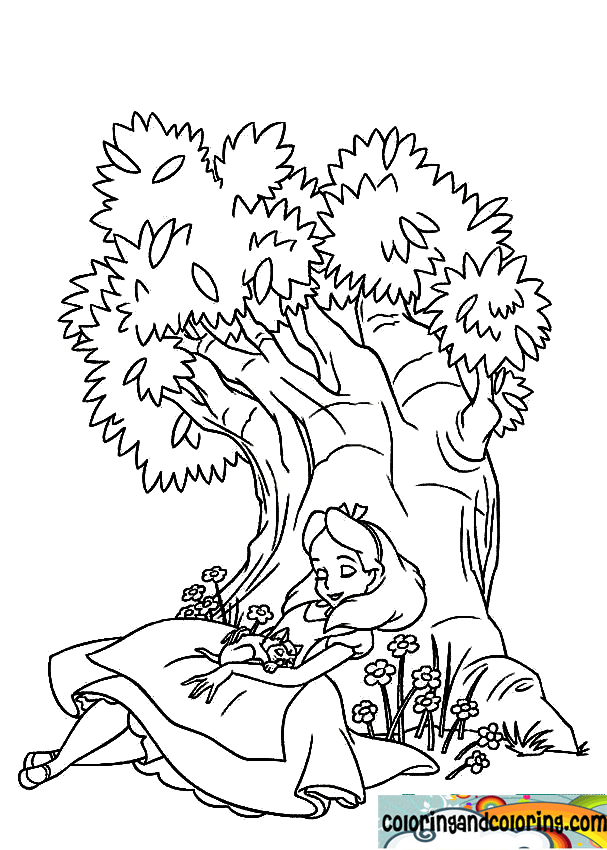 Coloring alice in wonderland | Coloring and coloring pages