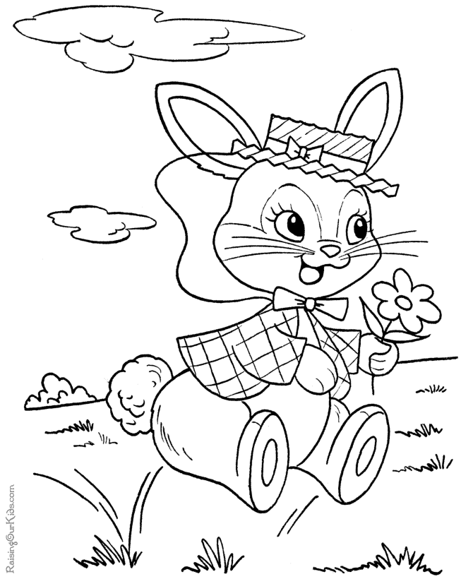 Easter bunny coloring page - 008