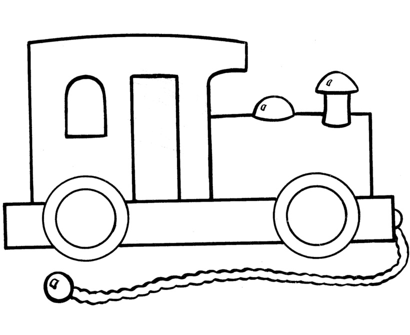 Easy Coloring Pages | Toy Train Easy Coloring activity Pages for 