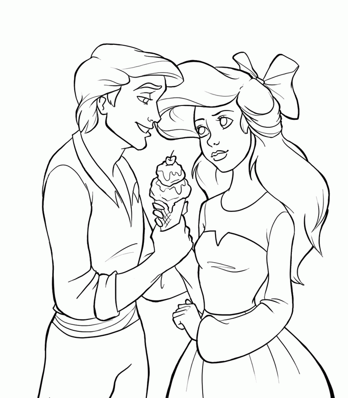 Ariel and Eric Coloring Pages | the little mermaid coloring pages 