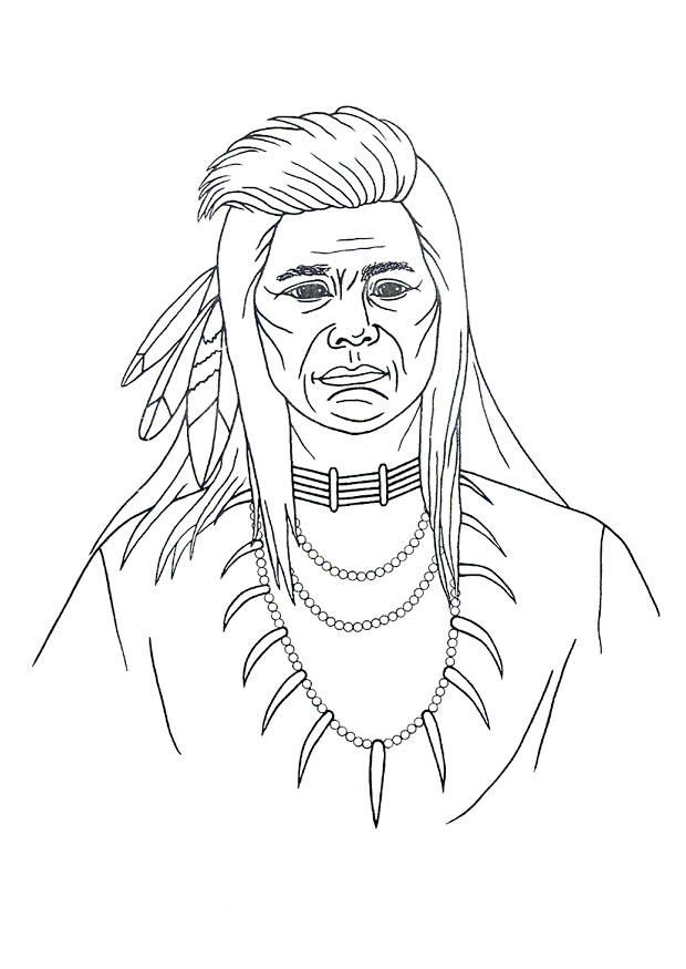 Coloring page native american - img 9906.