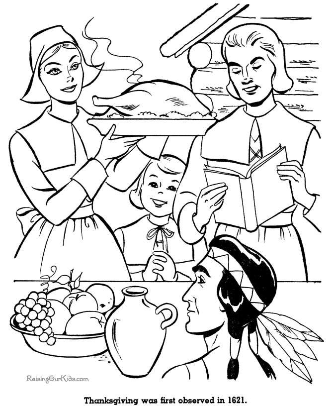 Printable Thanksgiving Coloring Book Pictures 005