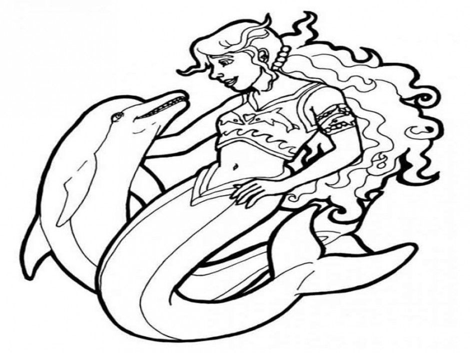 Dolphin And Mermaid Coloring Pages Printable Id 176 89066 Coloring 