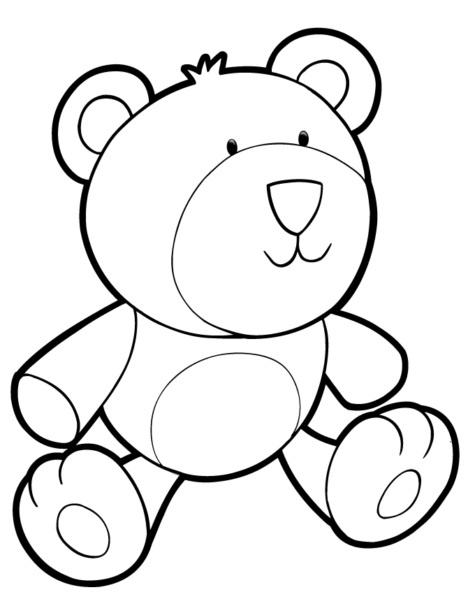Plush Teddy Bear Coloring Page | Free Printable Coloring Pages