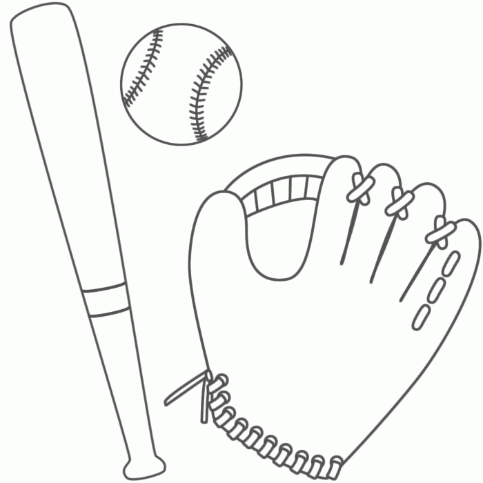 Bat and Ball coloring page | Kids Coloring Page