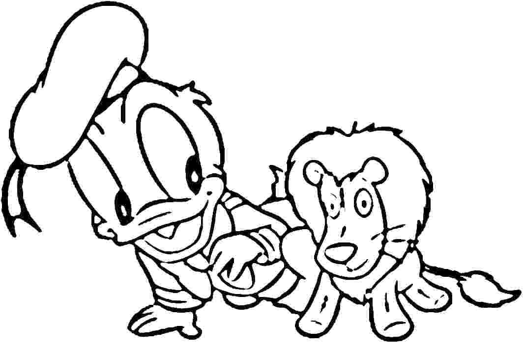 Baby Lion And Baby Donald Coloring Pages - Lion Coloring Pages 