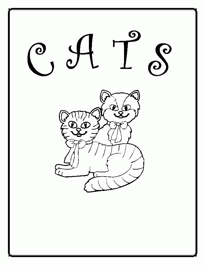 Free Cats Coloring Page to Print | Kids Coloring Page