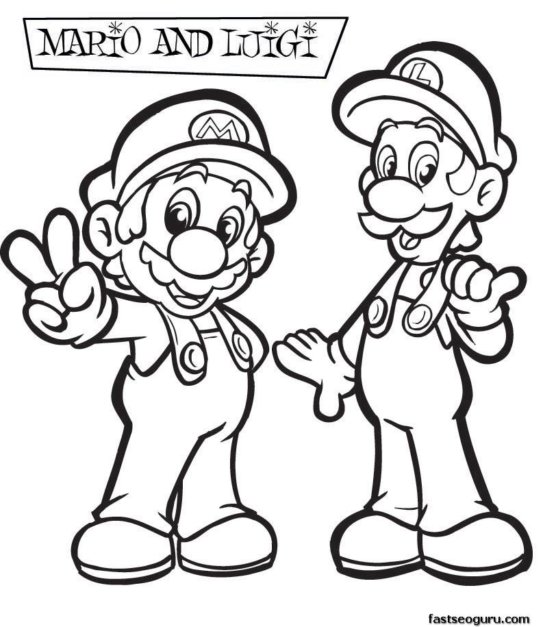 Mario and luigi coloring pages to print | coloring pages for kids 
