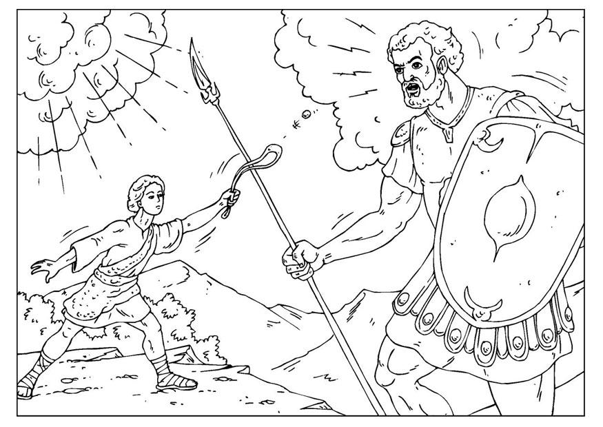 Coloring page David and Goliath - img 25958.